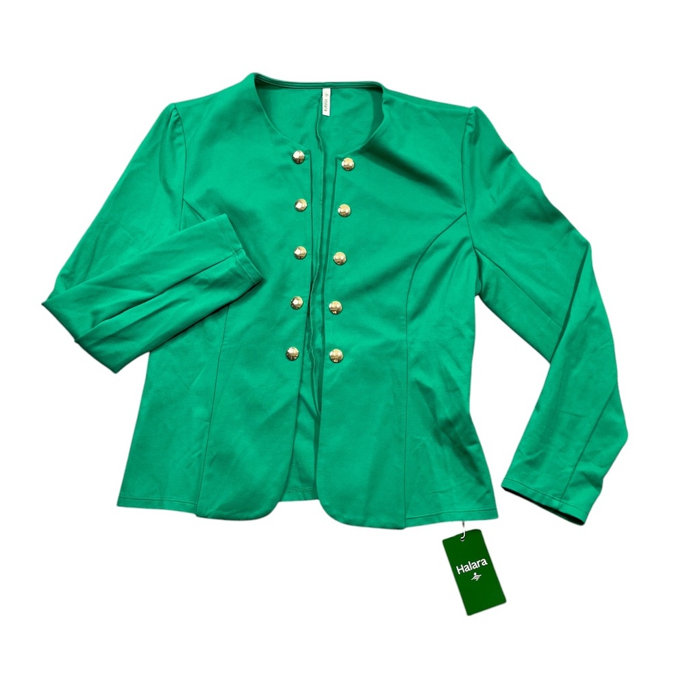 Halara Large NEW‎ W/tags Green Blazer Open Front Long Sleeve
